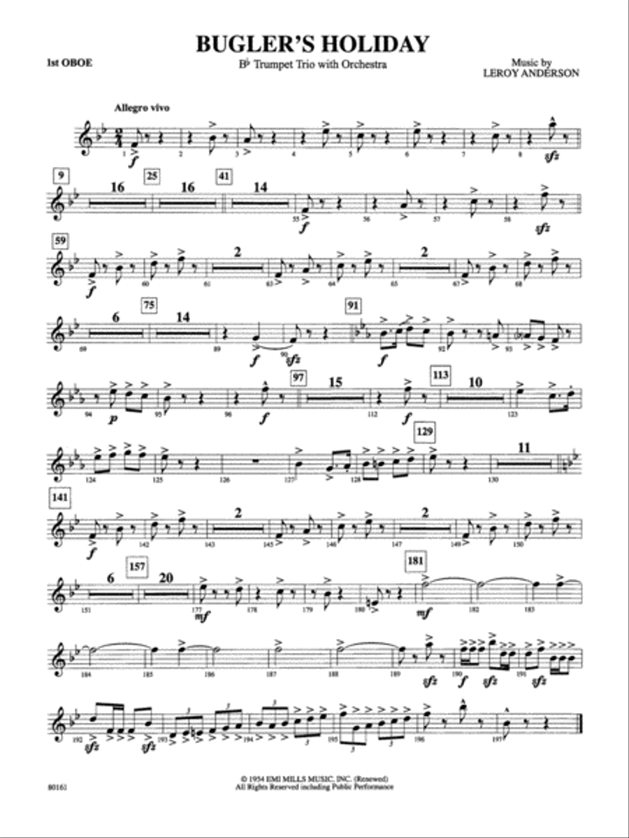 Bugler's Holiday: Oboe Full Orchestra scores gallery preview page 1