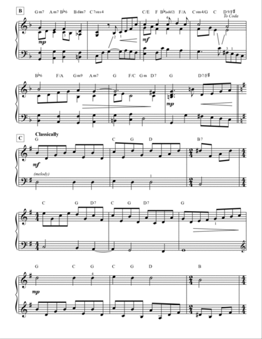Lo, How a Rose e'er Blooming Piano Solo scores gallery preview page 3