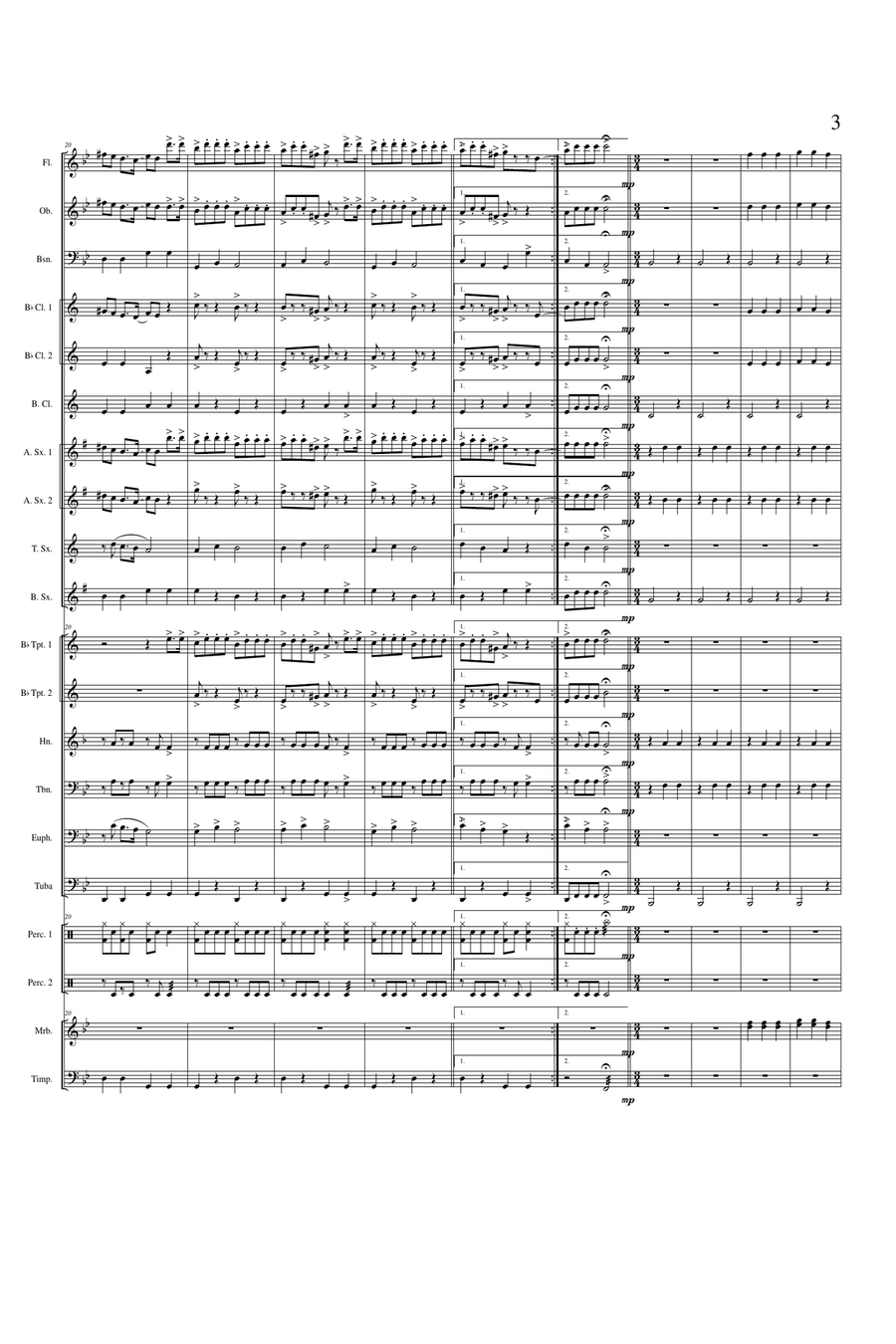 Cantos Transmontanos Concert Band scores gallery preview page 3