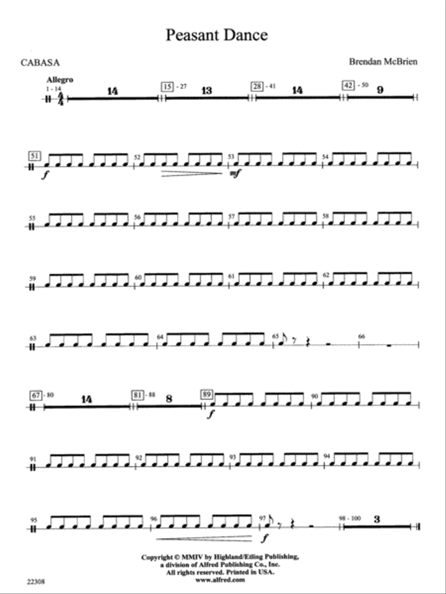 Peasant Dance: 1st Percussion String Orchestra scores gallery preview page 1