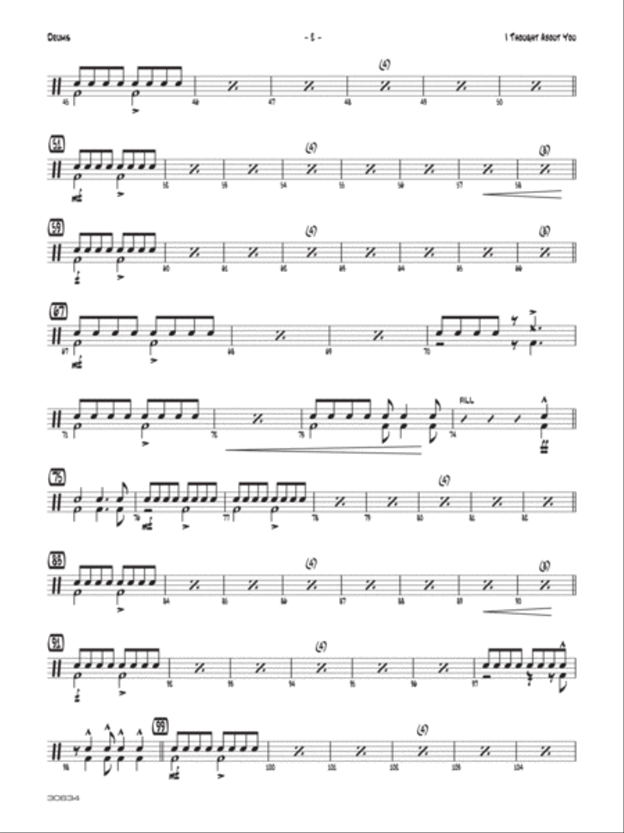 I Thought About You: Drums Jazz Ensemble scores gallery preview page 2