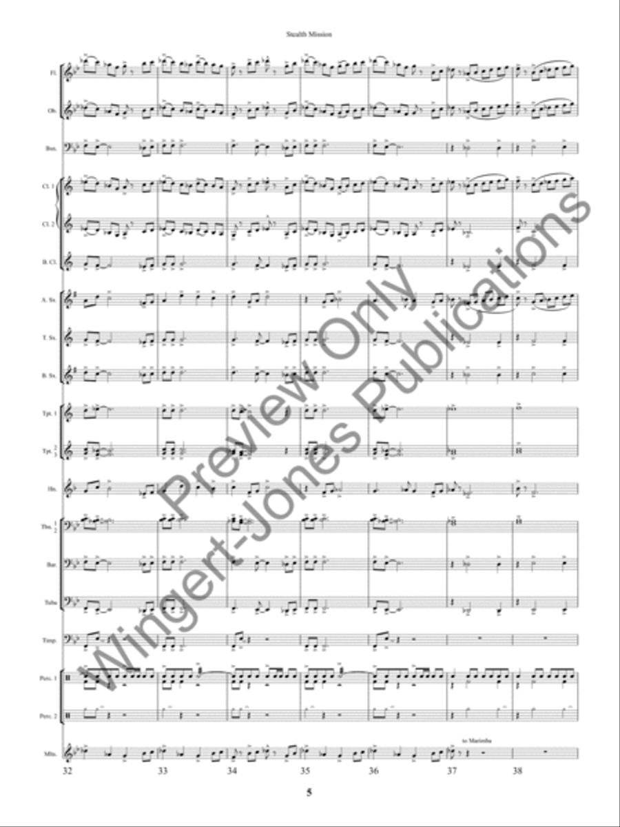 Stealth Mission Stealth Mission Concert Band scores gallery preview page 8