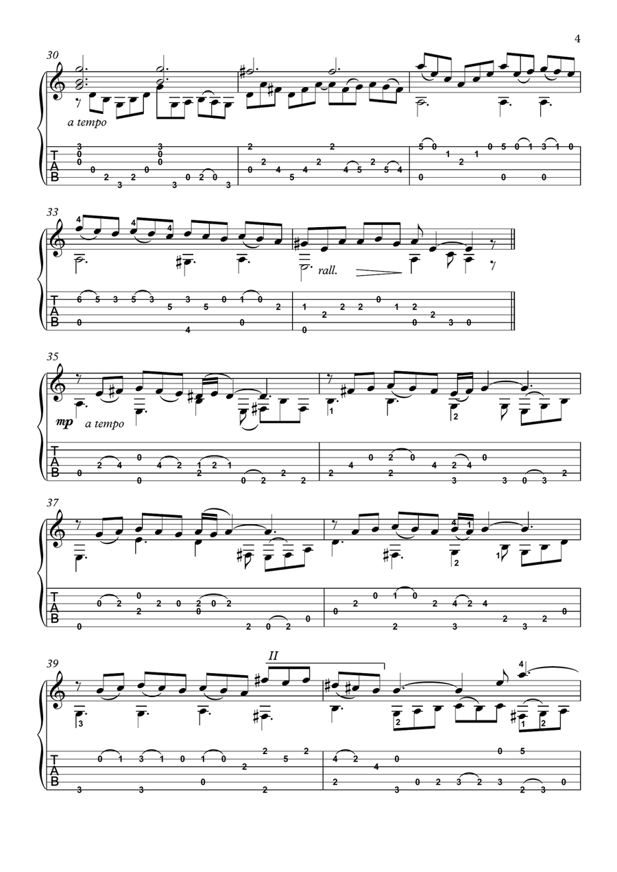 Jean Baptiste Loeillet baroque guitar Acoustic Guitar scores gallery preview page 5