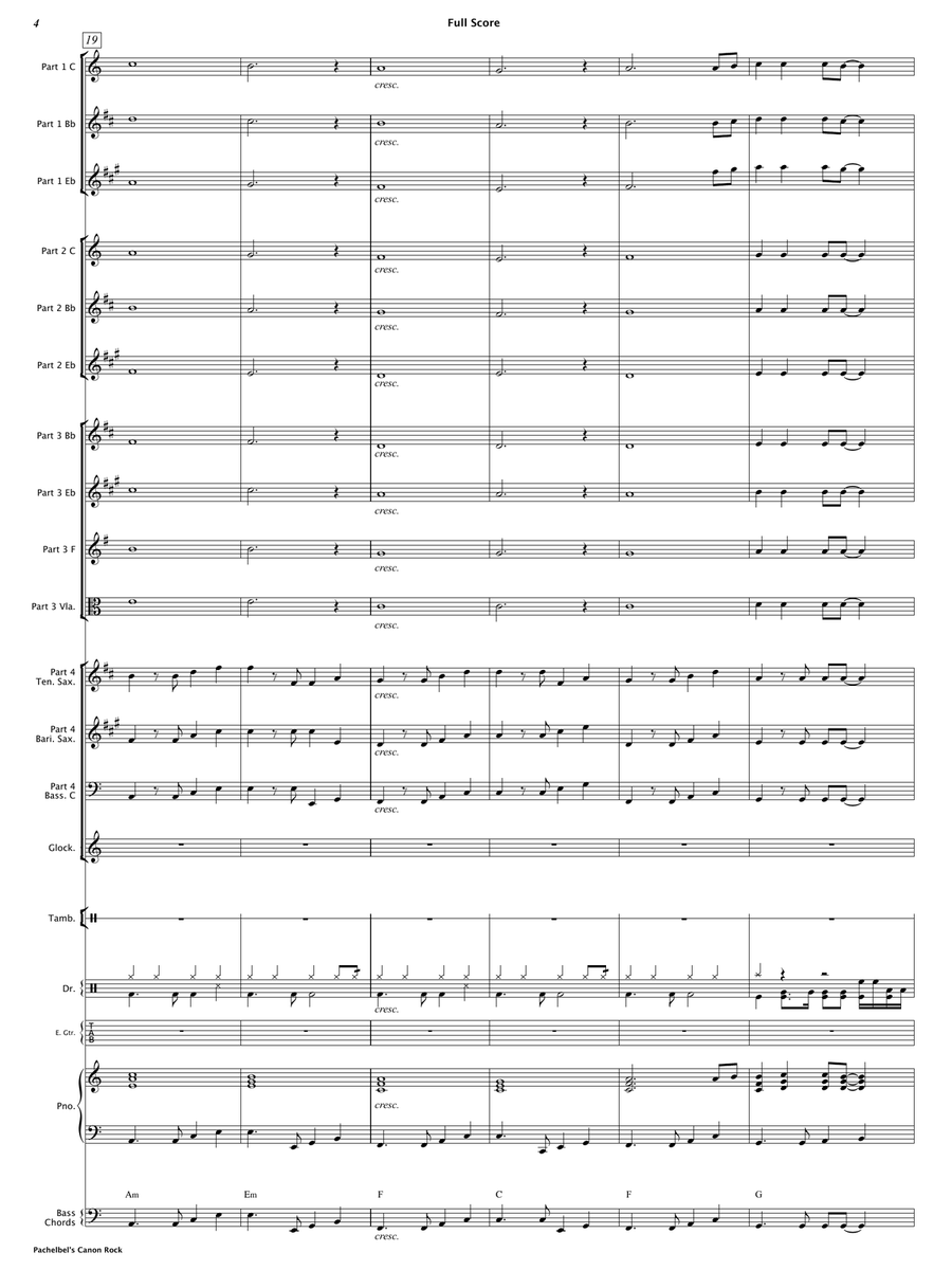Pachelbel's Canon Rock (Flexible Instrumentation) Concert Band scores gallery preview page 6