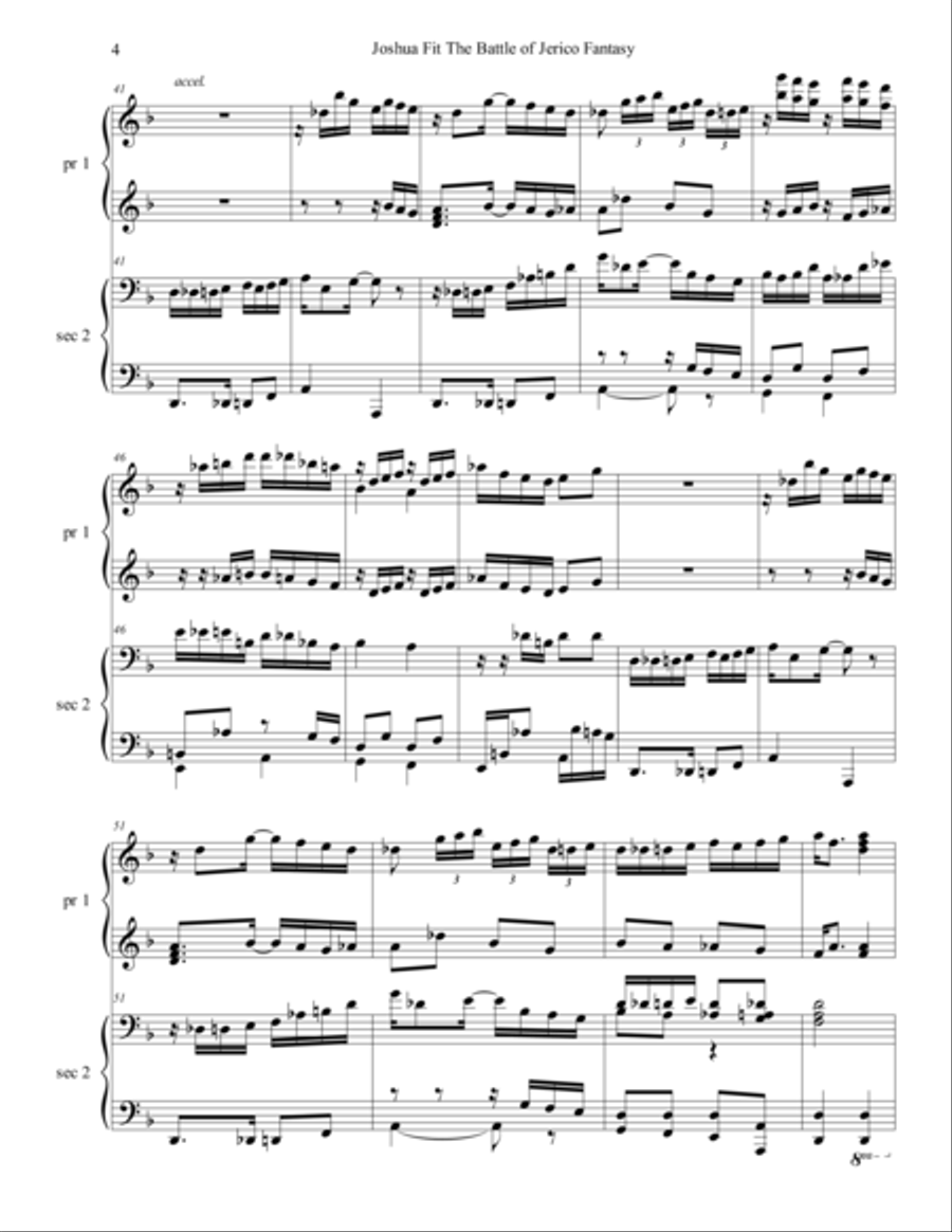 Joshua Fit The Battle of Jericho Fantasy Piano scores gallery preview page 4