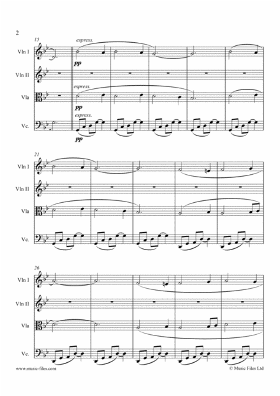 Sadness in the Rain (string quartet) String Quartet scores gallery preview page 2