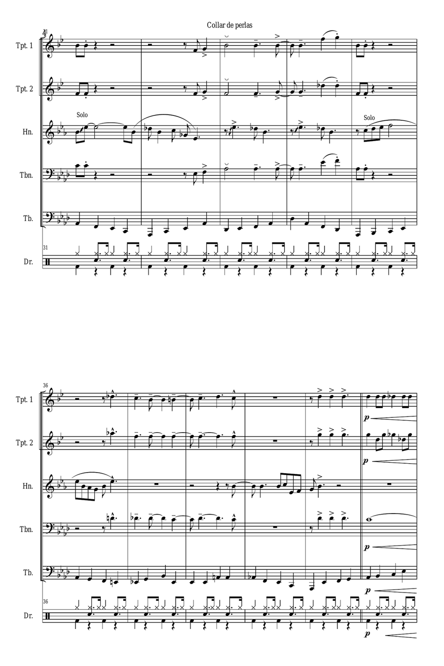 A String Of Pearls Brass Quintet scores gallery preview page 6
