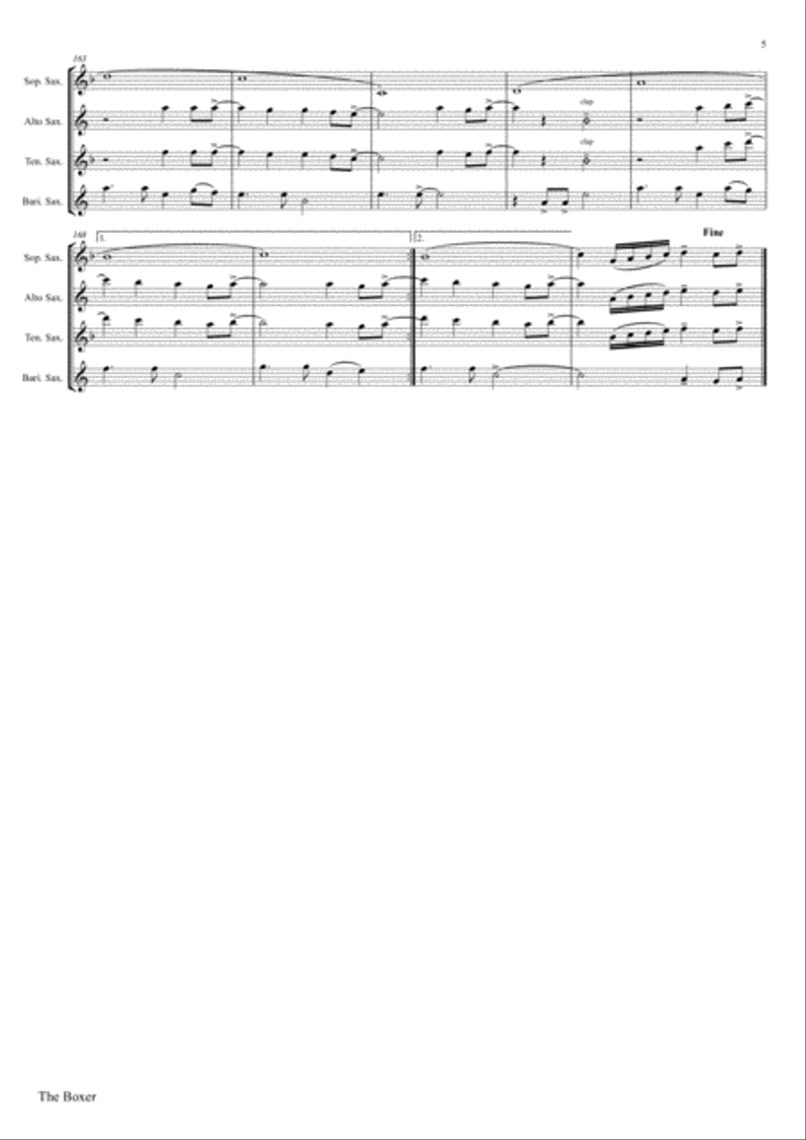 The Boxer Saxophone Quartet scores gallery preview page 5