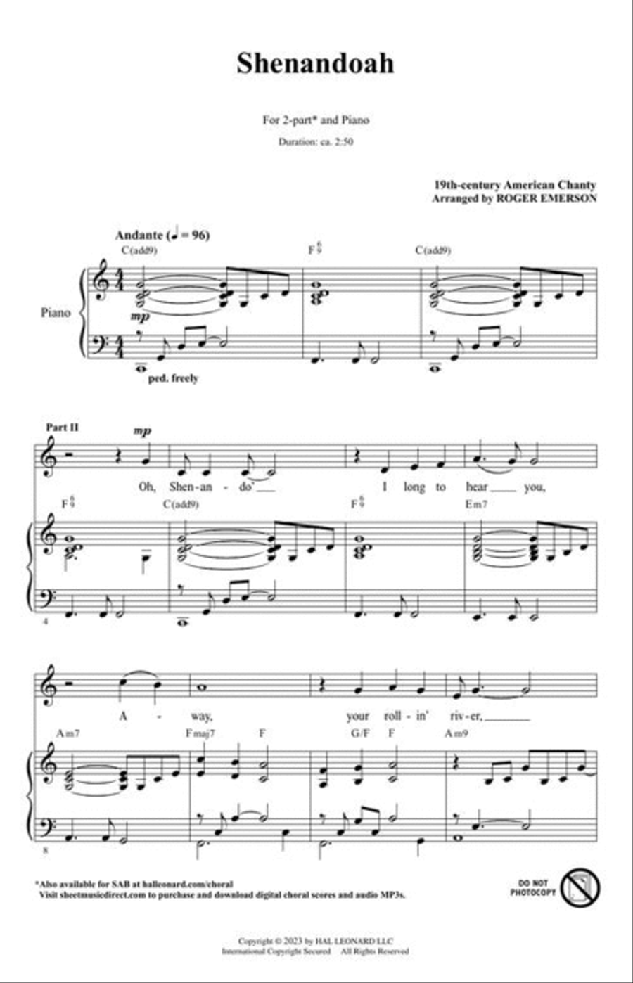 <br>Sheet music extract