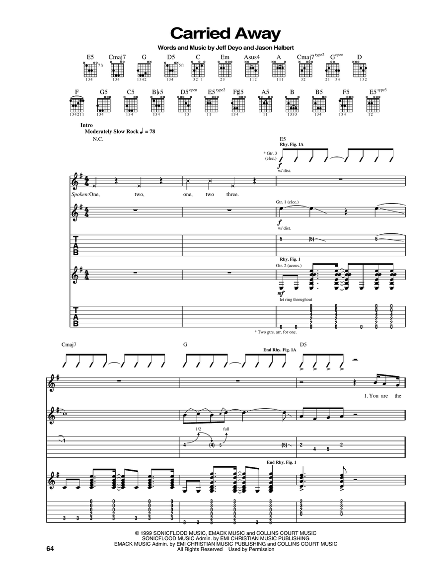 Carried Away Carried Away Acoustic Guitar scores gallery preview page 1