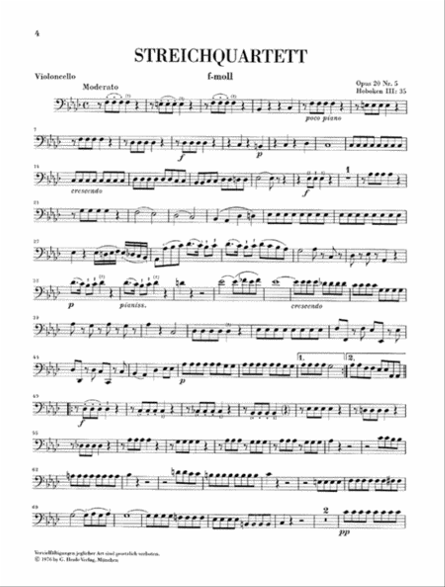 String Quartets, Vol. IV, Op. 20 (Sun Quartets) String Quartet scores gallery preview page 6