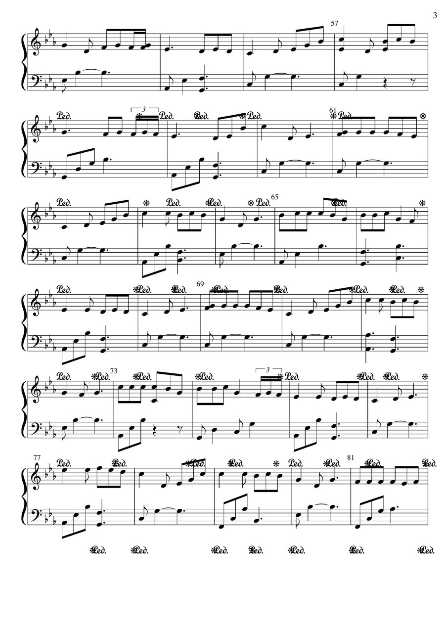 Tình đơn côi Piano Solo scores gallery preview page 3