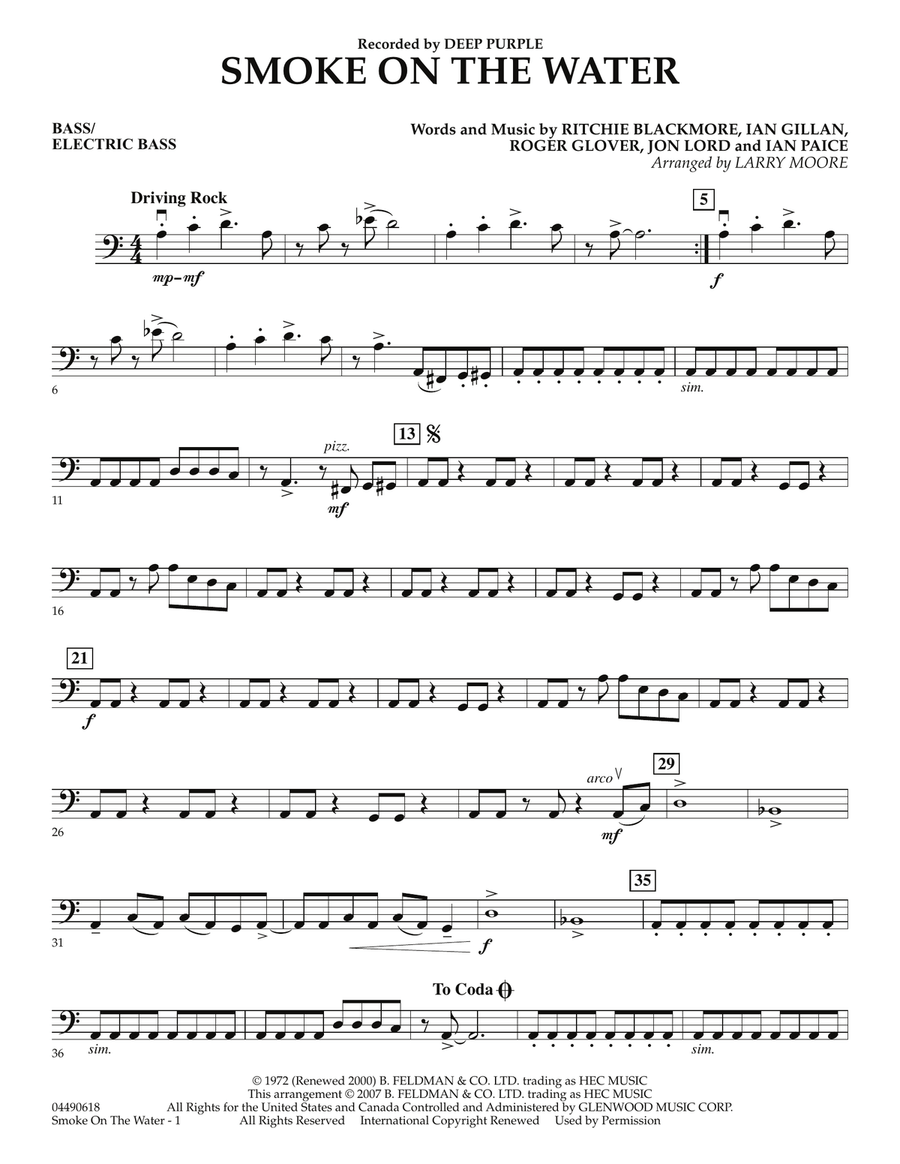 Smoke on the Water - Bass Orchestra scores gallery preview page 1