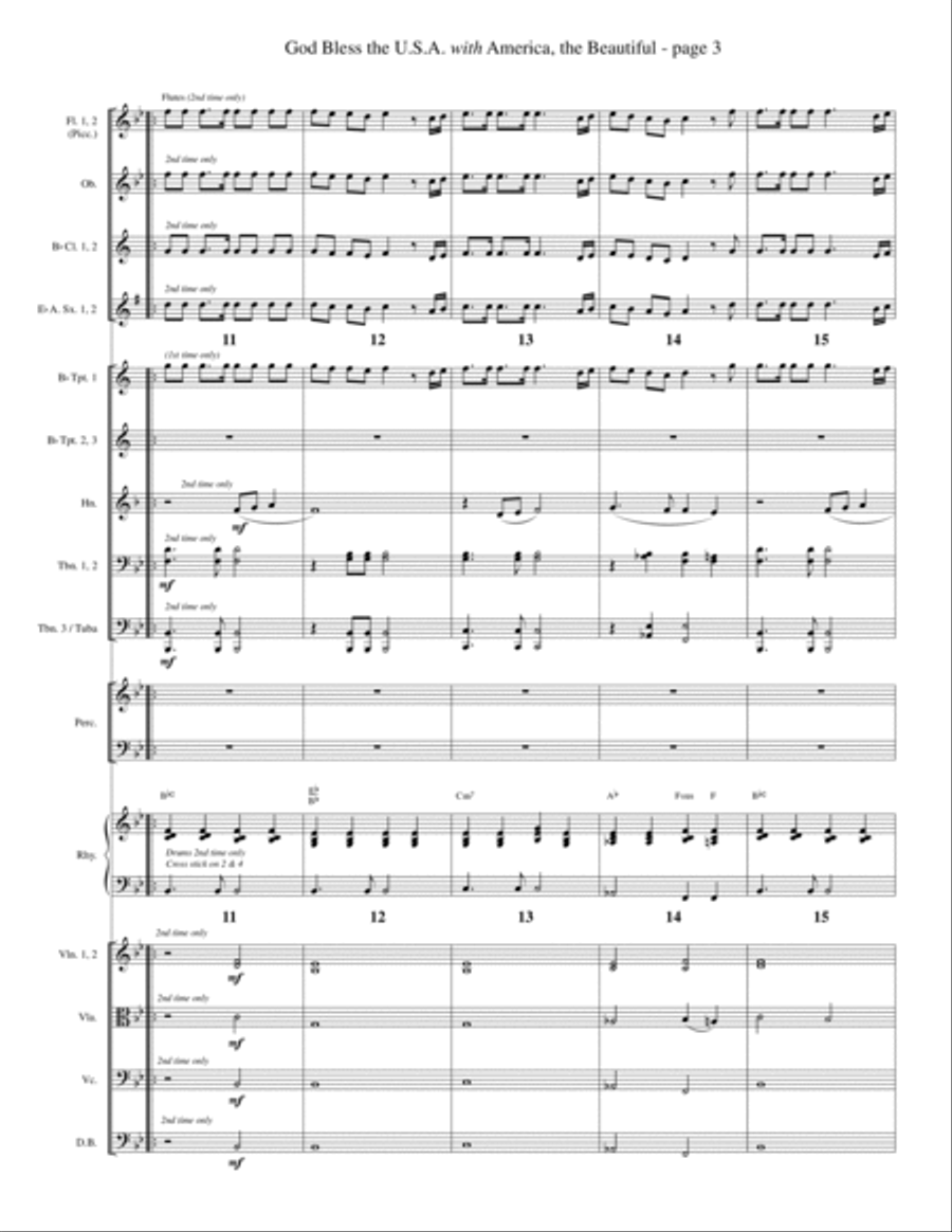 God Bless The U.S.A (with America, The Beautiful) - Choir scores gallery preview page 3