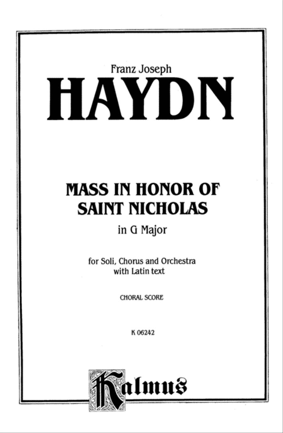 Mass in Honor of Saint Nicholas, in G Major 4-Part scores gallery preview page 2