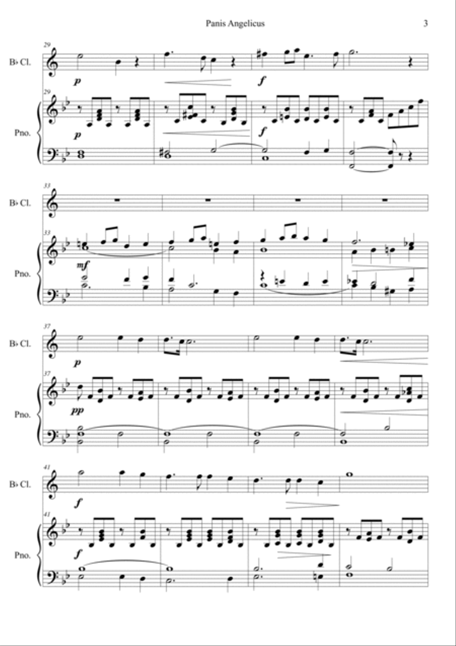 Panis Angelicus in Bb Clarinet Solo scores gallery preview page 3