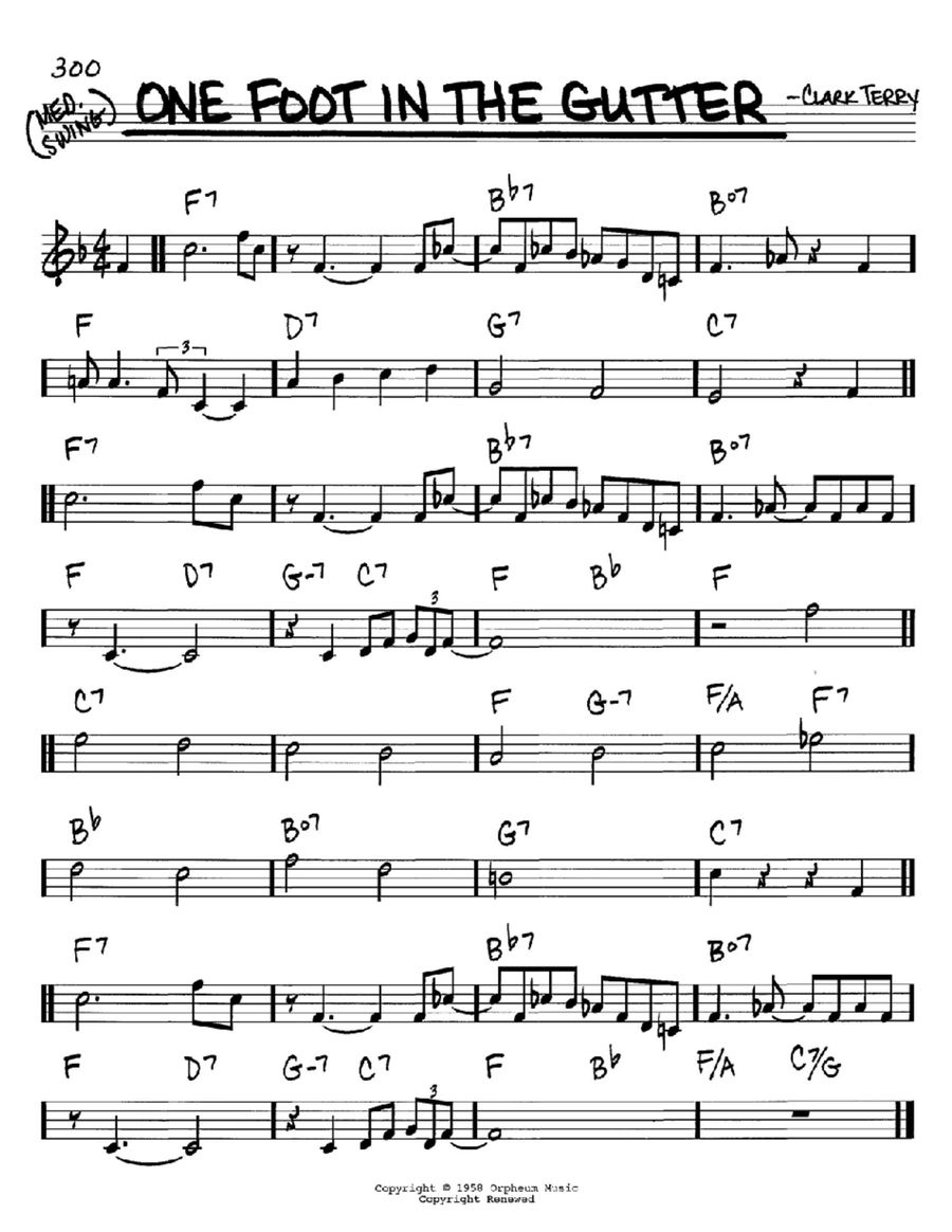One Foot In The Gutter Piano scores gallery preview page 1