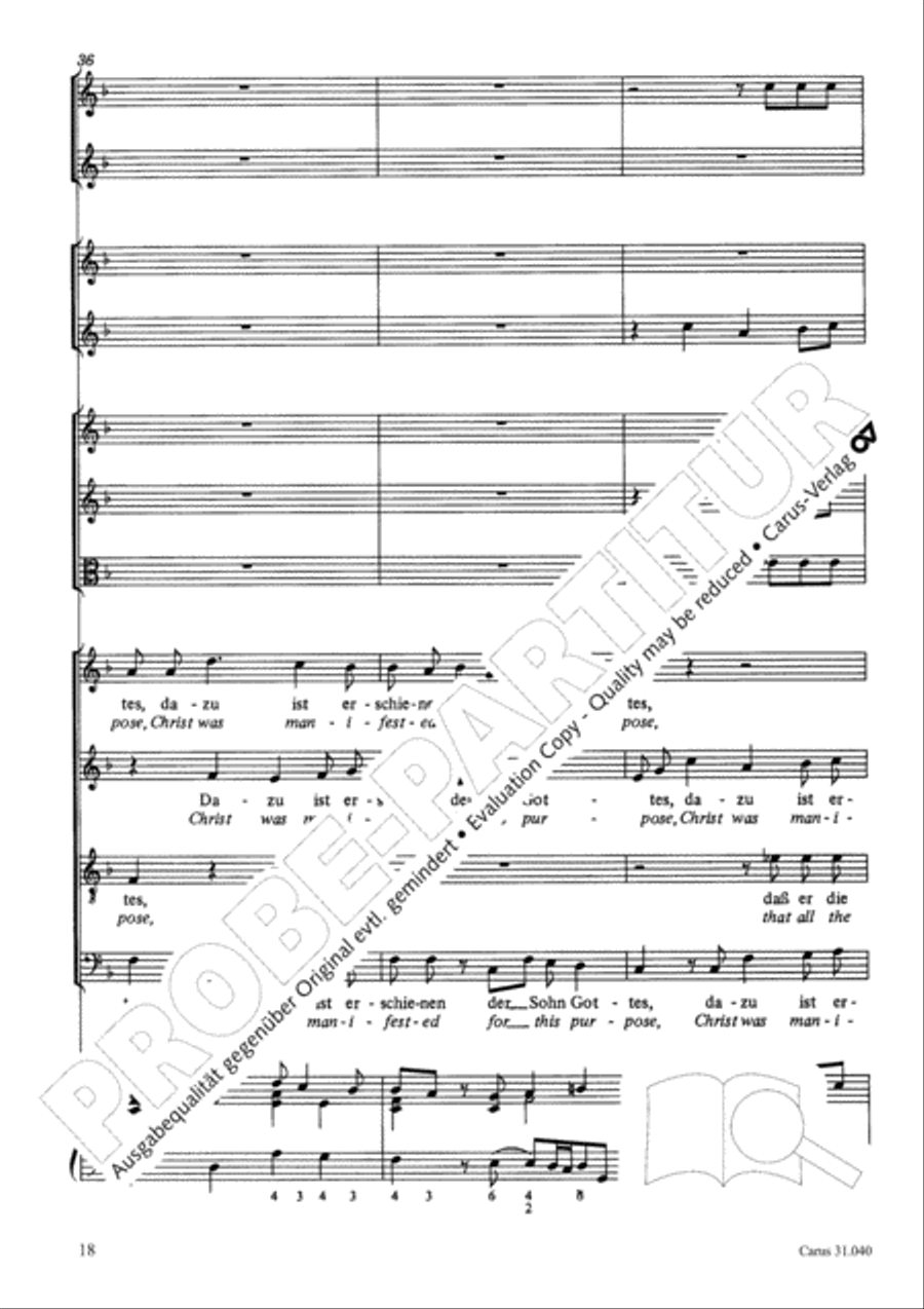 Christ was manifested for this purpose (Dazu ist erschienen der Sohn Gottes) ATB scores gallery preview page 19
