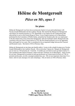 Book cover for Hélène de Montgeroult : Piece in Eb Major, Opus 3