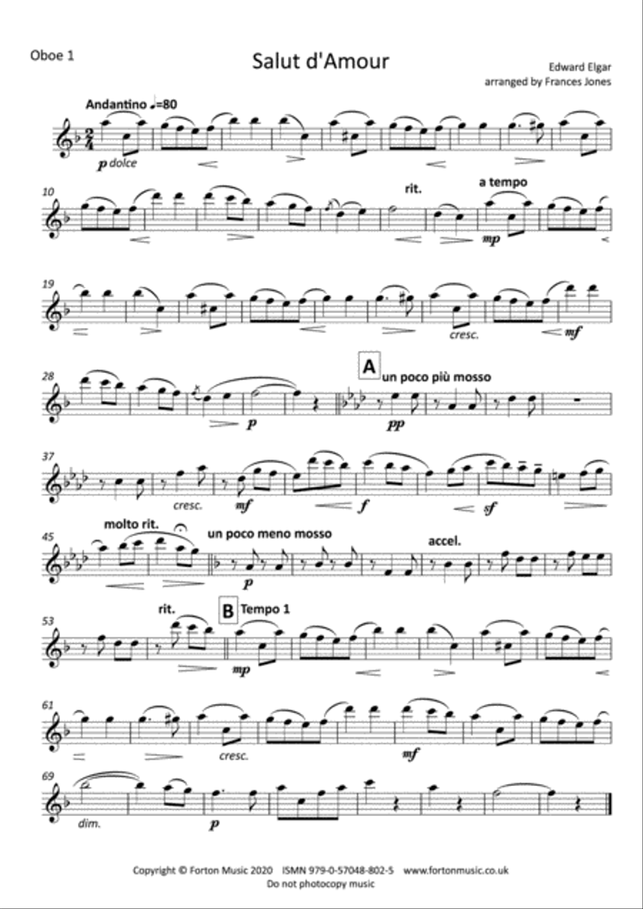 Salut d'Amour Oboe scores gallery preview page 4