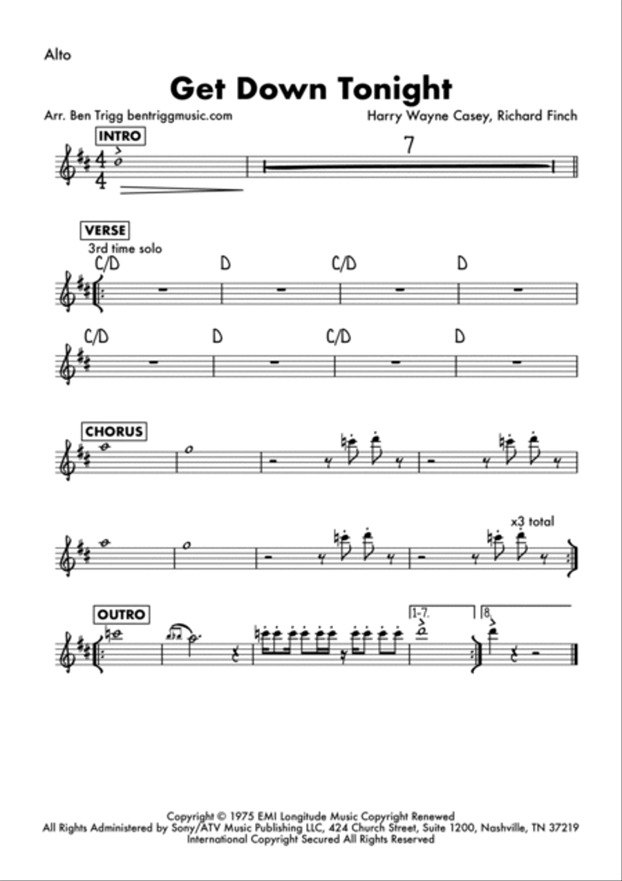 Get Down Tonight Tenor Saxophone scores gallery preview page 3
