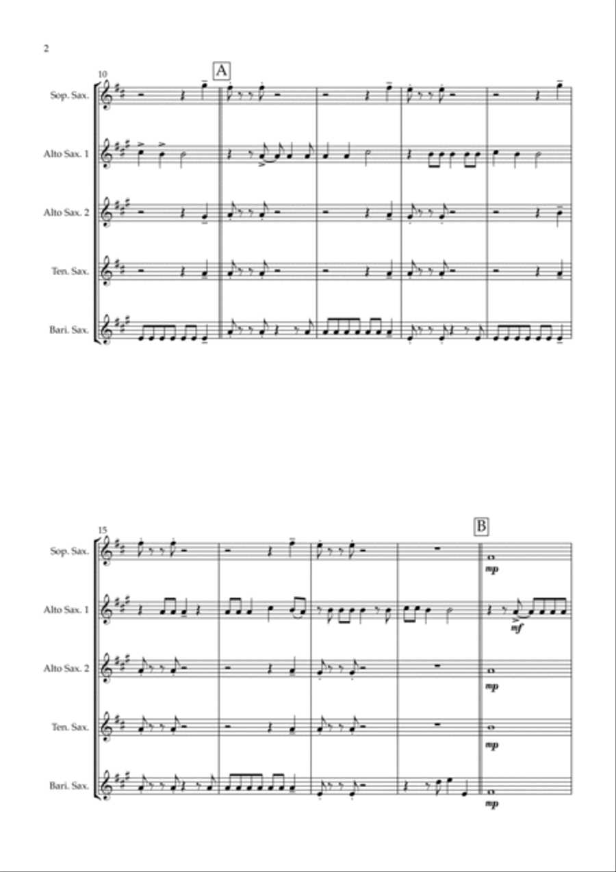 Summer Of '69 Saxophone Quintet scores gallery preview page 2