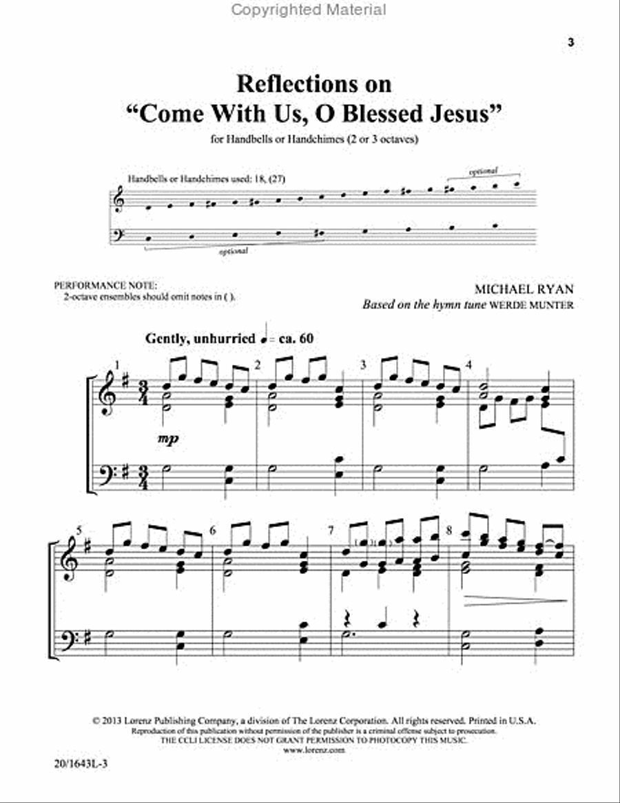 Reflection on Come With Us, O Blessed Jesus 3-Octaves scores gallery preview page 2