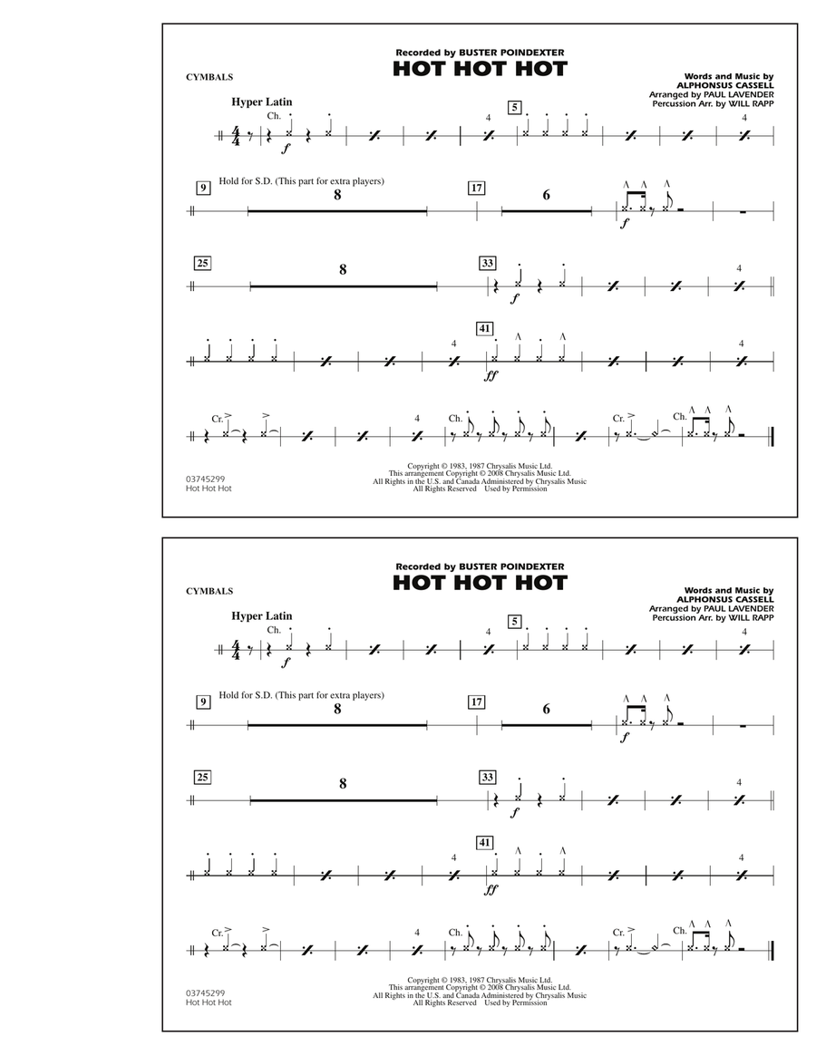 Hot Hot Hot - Cymbals Marching Band scores gallery preview page 1