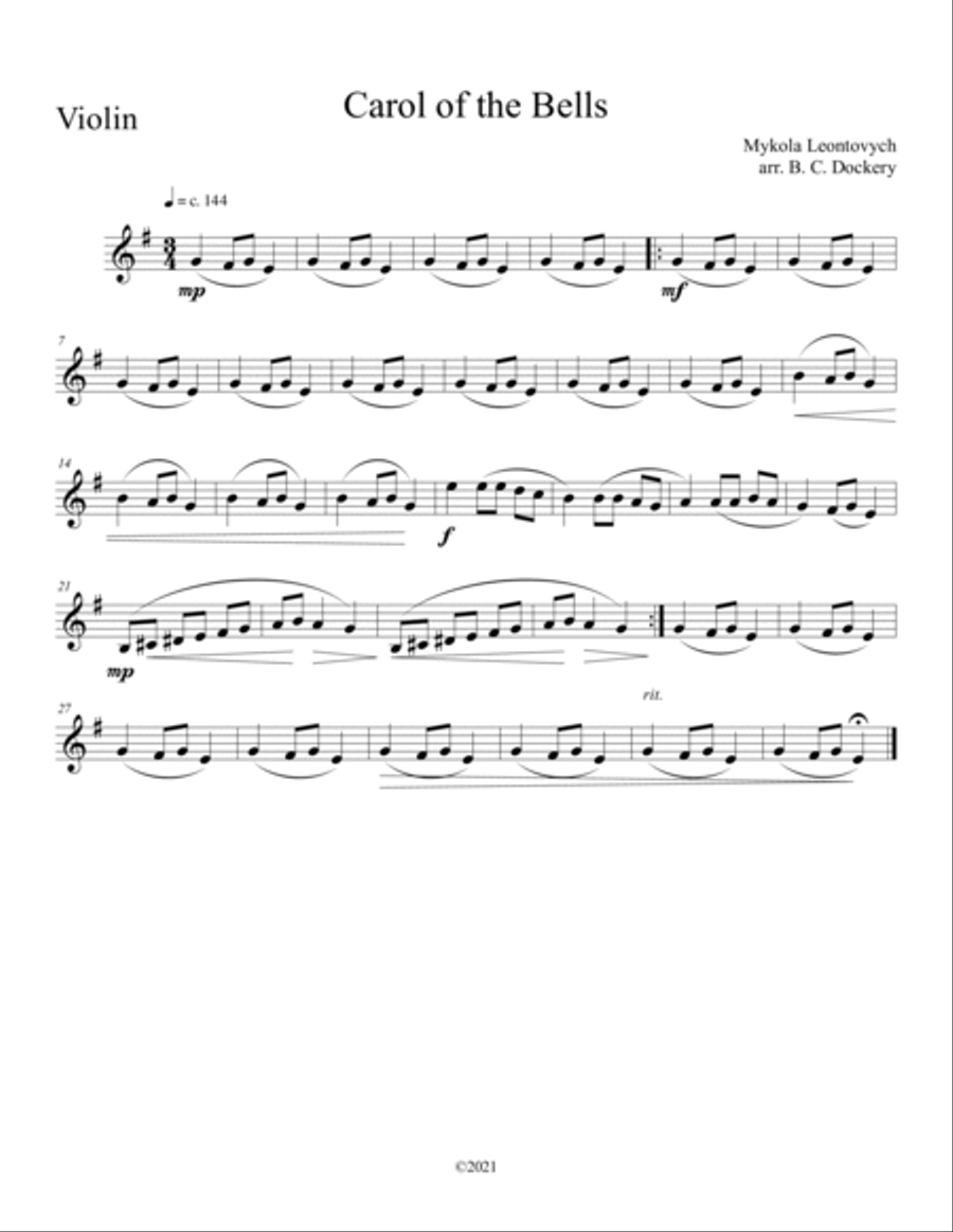 10 Christmas Duets for Violin and Cello with Piano Accompaniment (Vol. 3) Piano Trio scores gallery preview page 6