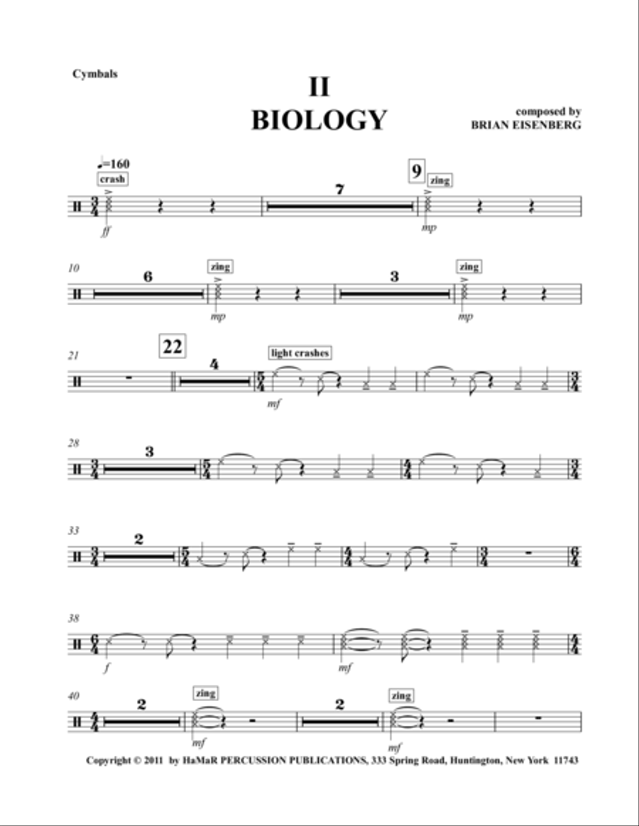 II Biology II Biology Snare Drum scores gallery preview page 1