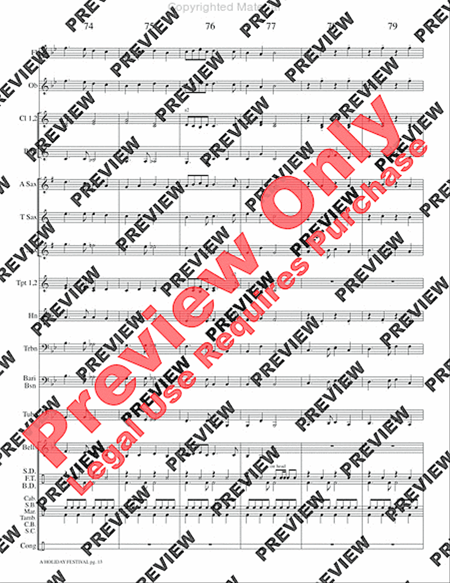 A Holiday Festival Concert Band scores gallery preview page 16
