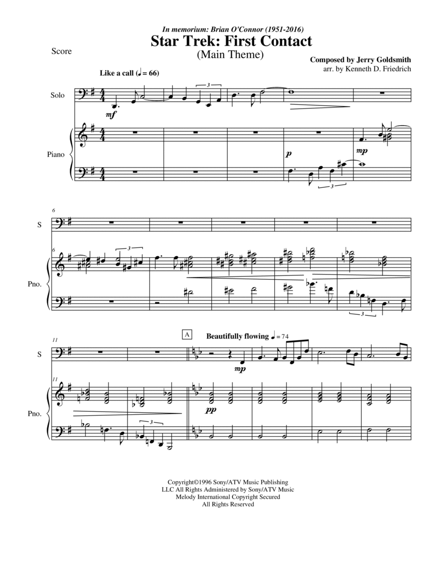 Star Trek(r) First Contact Piano scores gallery preview page 1