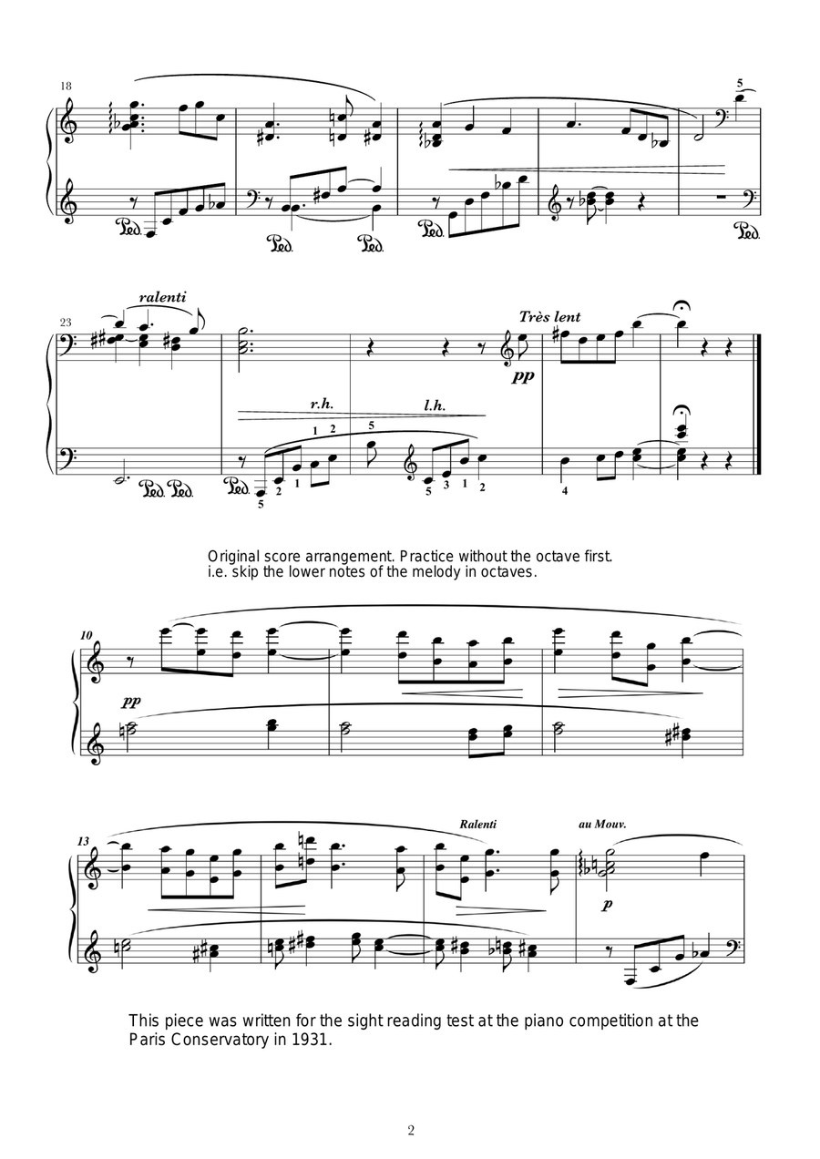 Prelude (in A Minor) 1931 (Bonus piece “Memory Lane” inspired by the Prelude) Piano Method scores gallery preview page 2
