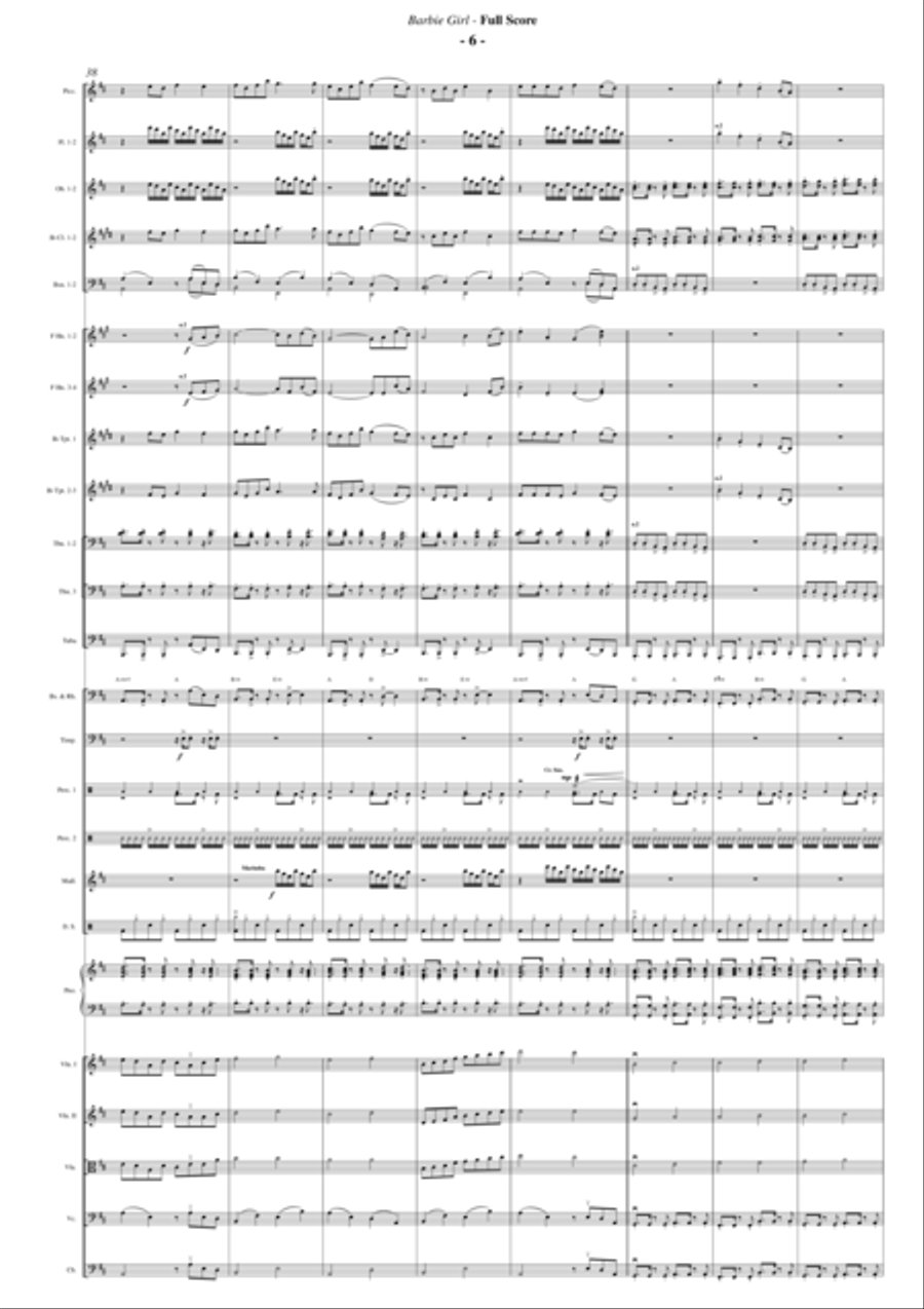 Barbie Girl Full Orchestra scores gallery preview page 5