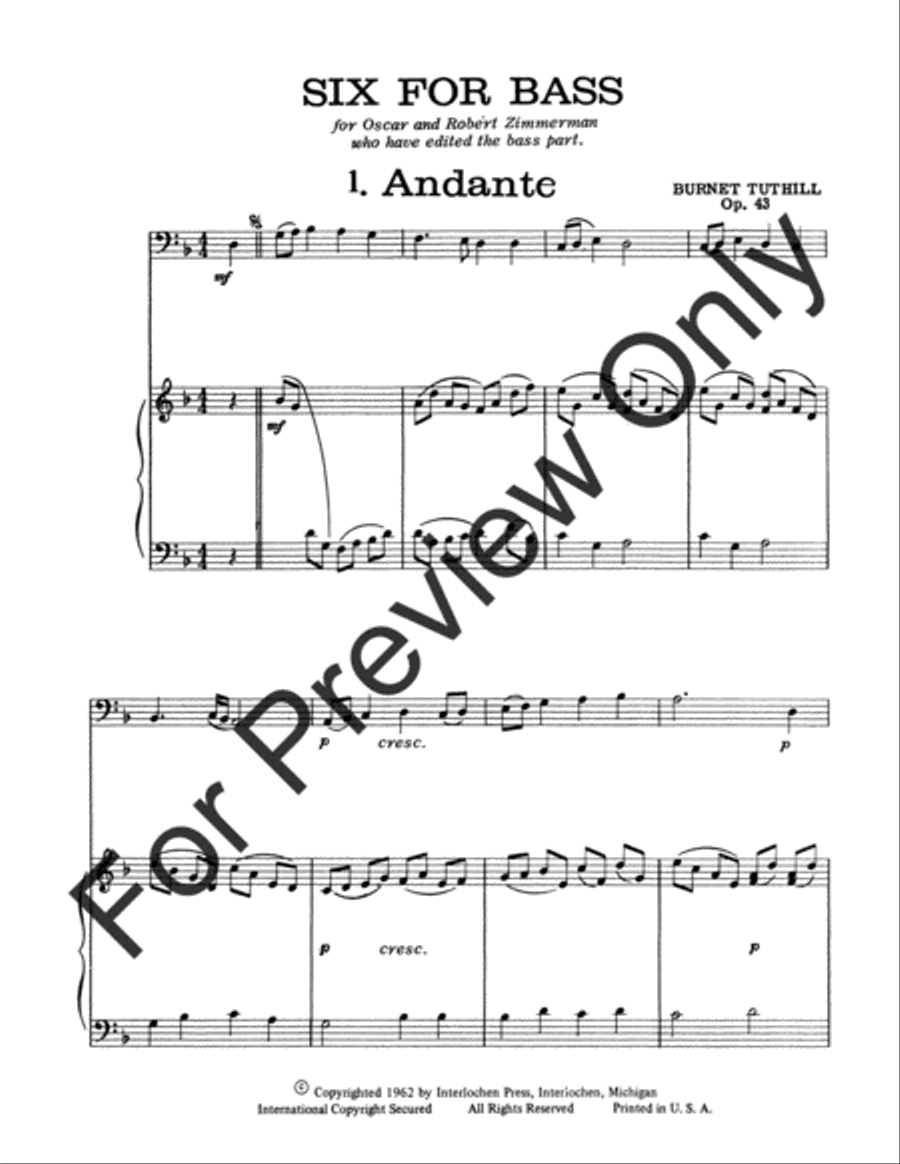 Six For Bass Double Bass scores gallery preview page 3