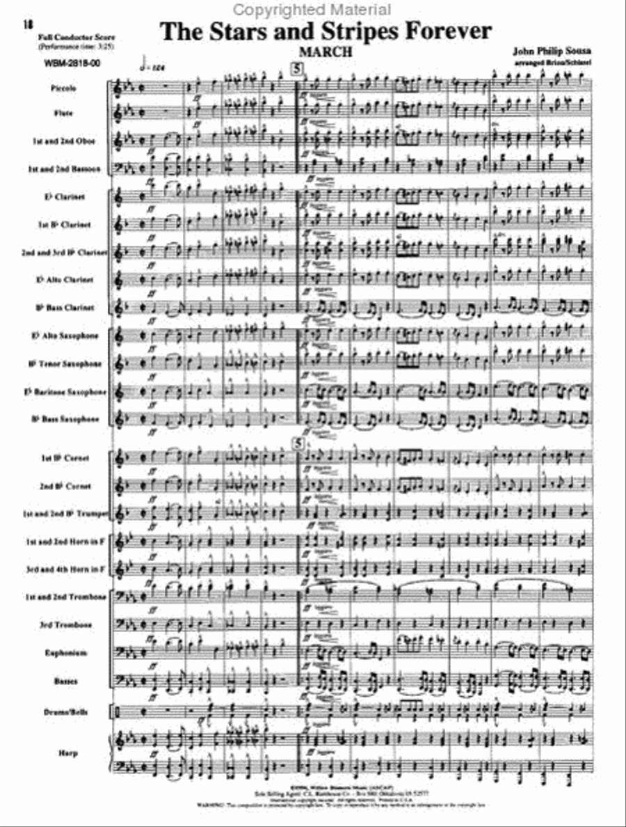 The Stars and Stripes Forever Concert Band scores gallery preview page 2