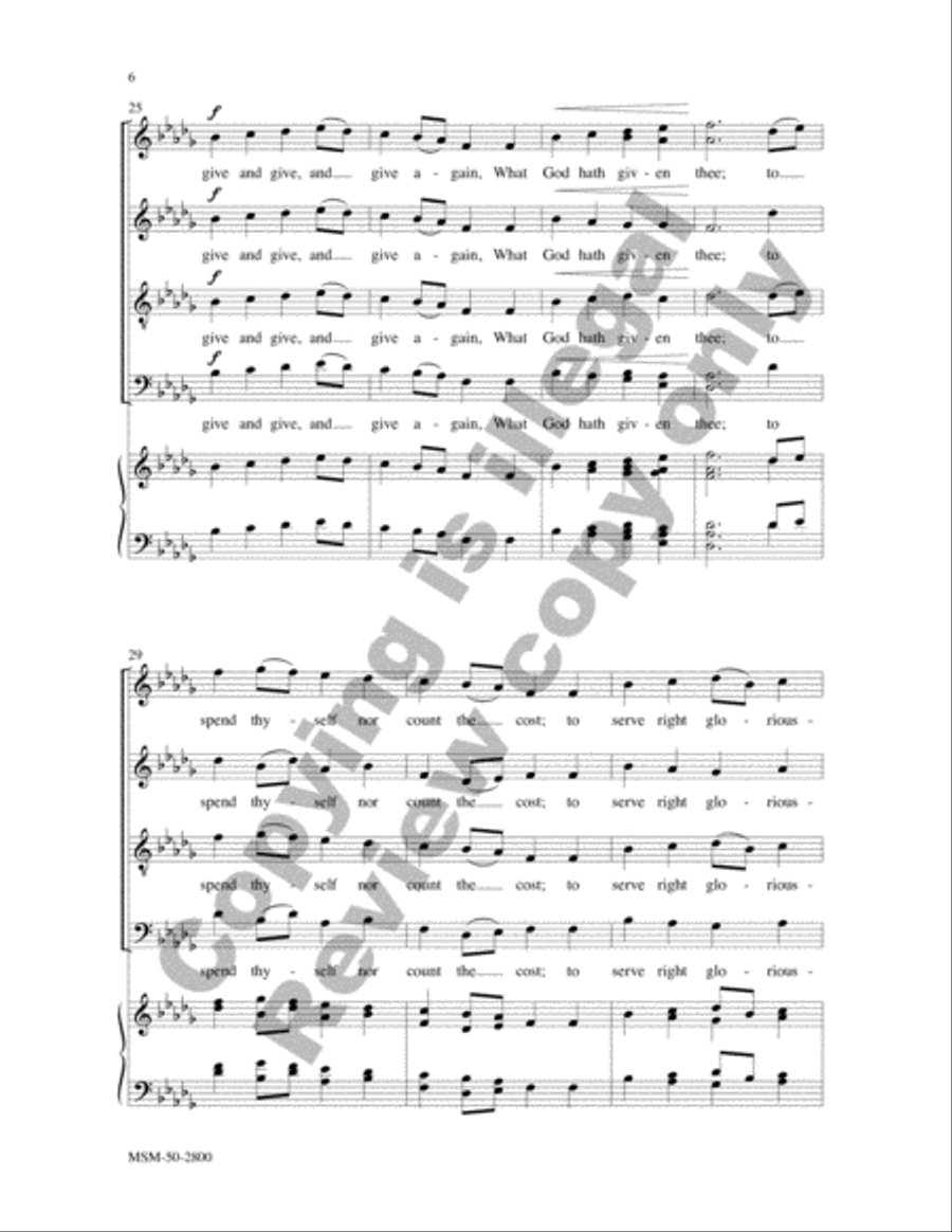 Awake, Awake, to Love and Work 4-Part scores gallery preview page 6