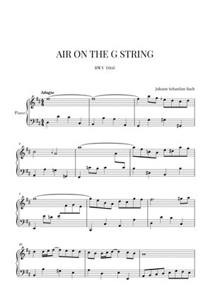 Book cover for Bach: Air on the G String for Piano