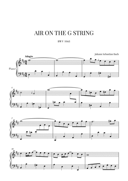 Bach: Air on the G String for Piano image number null