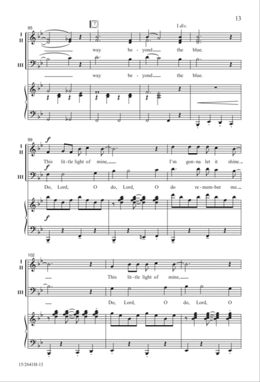 Do Lord/This Little Light of Mine 3-Part scores gallery preview page 14
