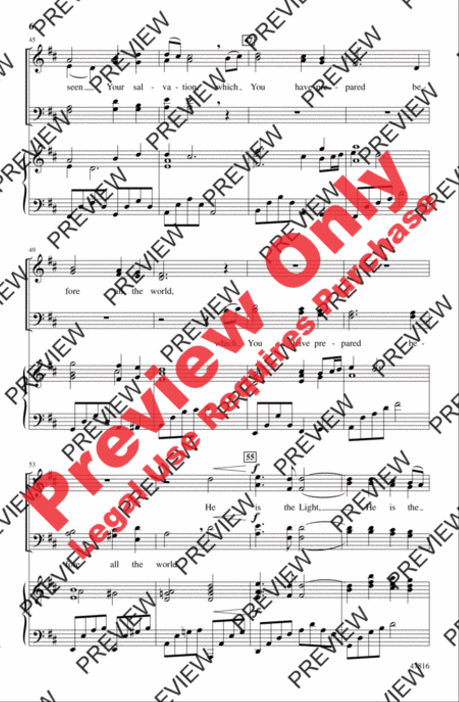 He Is the Light 4-Part scores gallery preview page 6