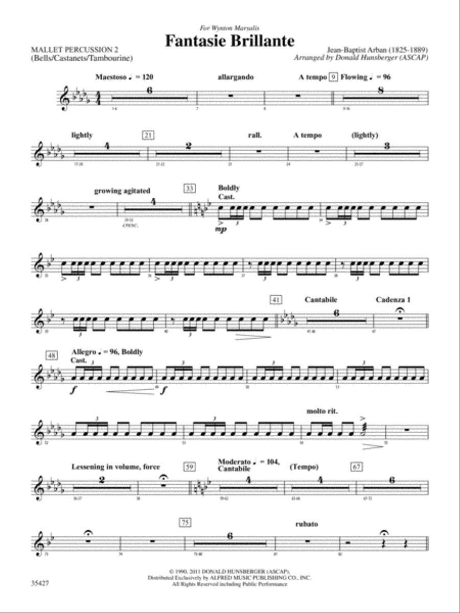 Fantasie Brillante: 2nd Mallet Percussion Concert Band scores gallery preview page 1