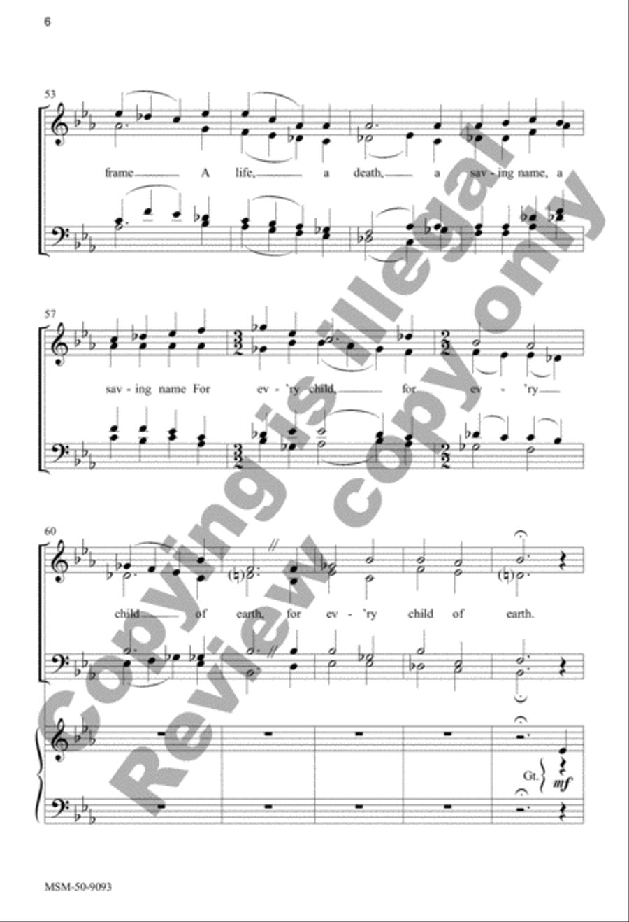 He Comes to Us as One Unknown 4-Part scores gallery preview page 6