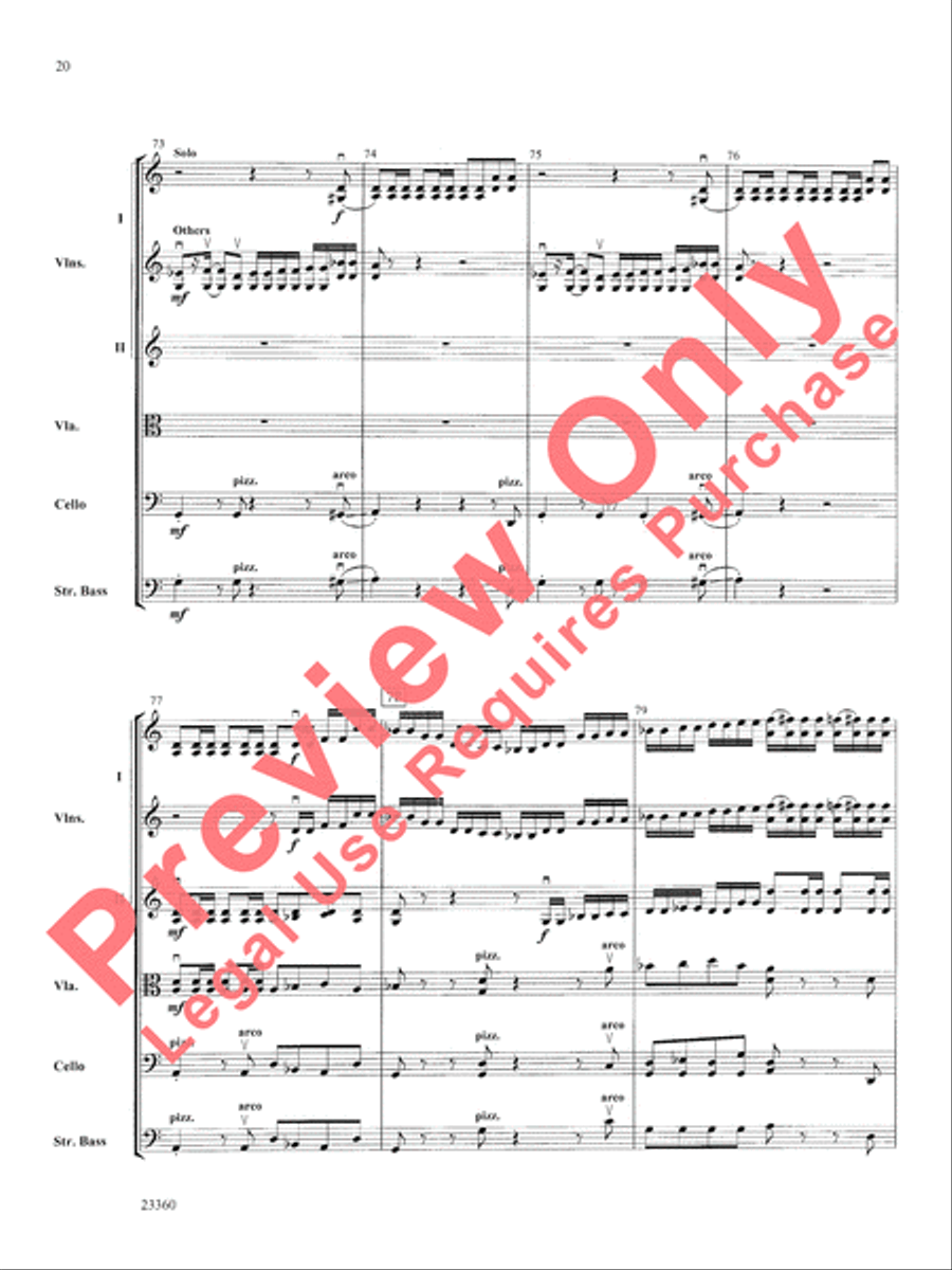 Folk Tune Air and Fiddler's Fury String Orchestra scores gallery preview page 21