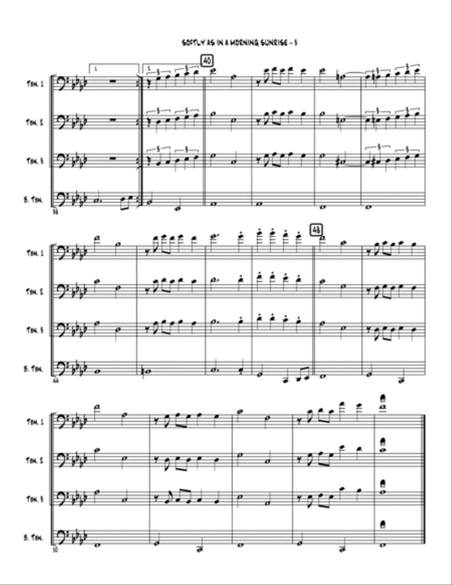 Softly As In A Morning Sunrise Brass Quartet scores gallery preview page 4