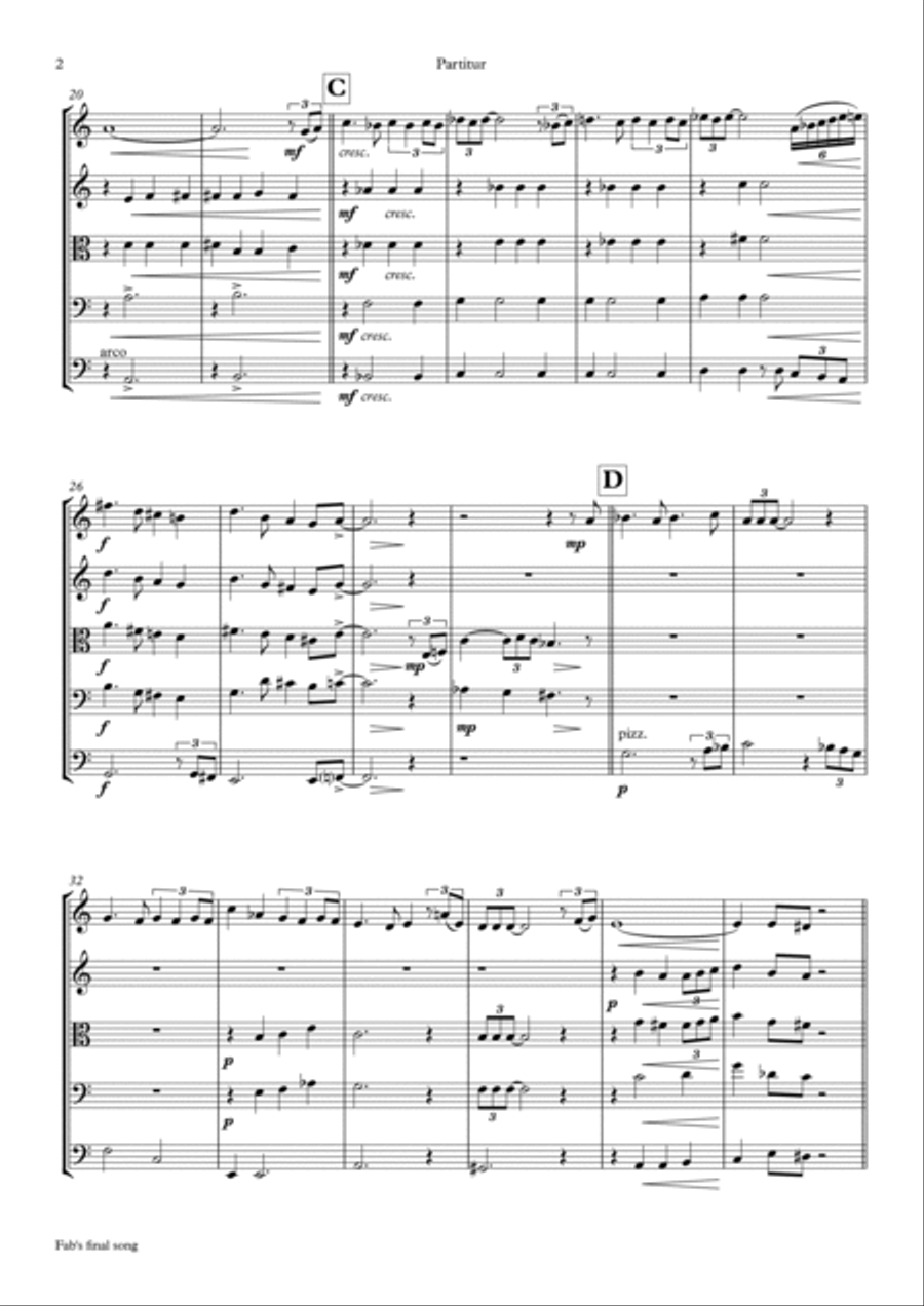 Fabs final song - Ballad - Jazz - String Orchestra String Quartet scores gallery preview page 2