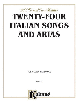 Book cover for Twenty-four Italian Songs and Arias