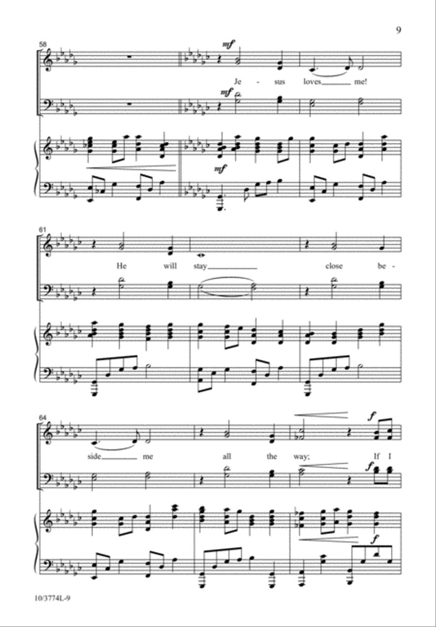 Yes, My Jesus Loves Me Yes, My Jesus Loves Me 4-Part scores gallery preview page 9