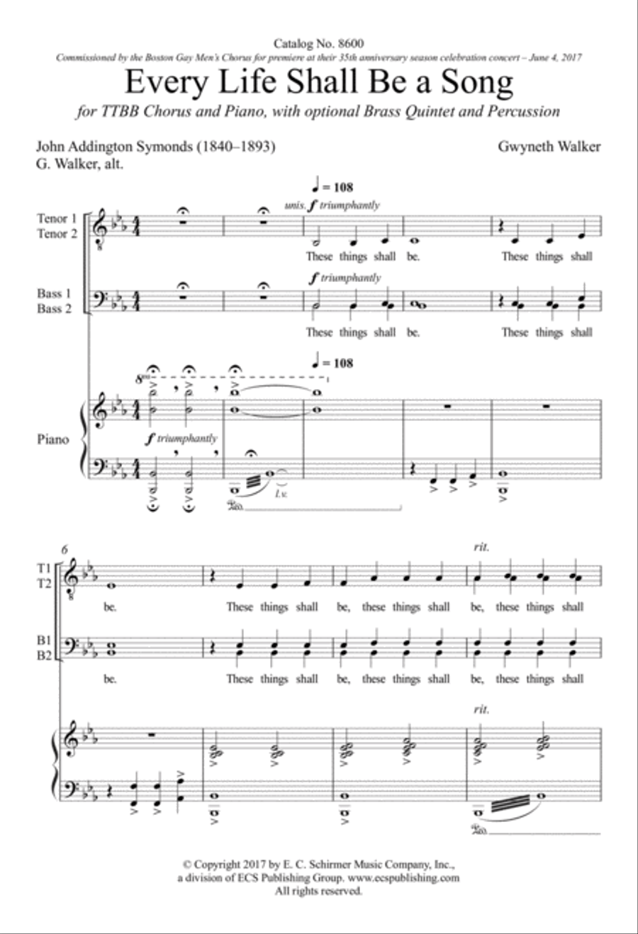 Every Life Shall Be a Song TTBB scores gallery preview page 3