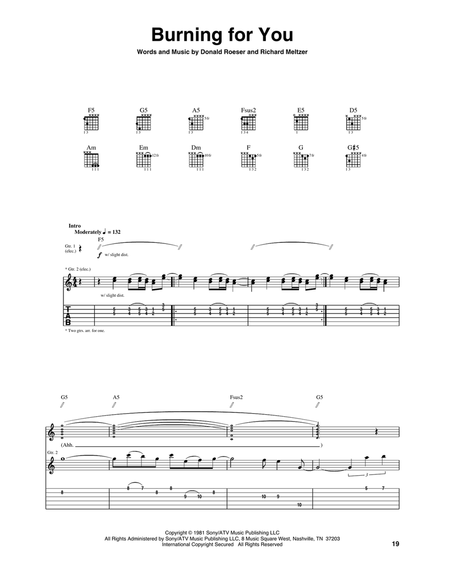 Burning For You Burning For You Acoustic Guitar scores gallery preview page 1